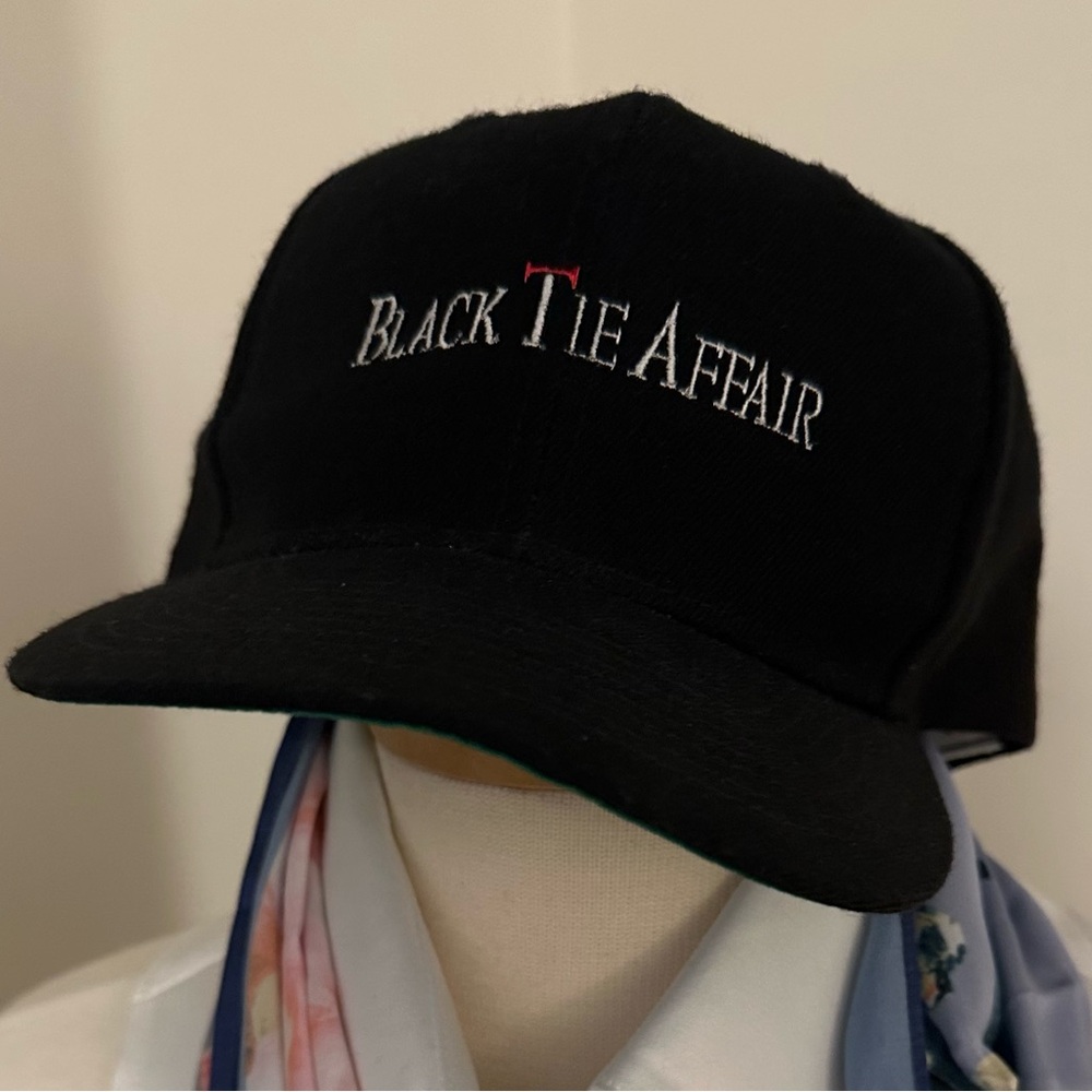 “BLACK TIE AFFAIR” Black baseball cap